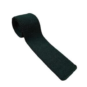 Vtg 80's Roosternit by Rooster 60% Wool 40% Mohair Knit Tie Deep Green